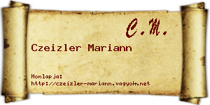 Czeizler Mariann névjegykártya